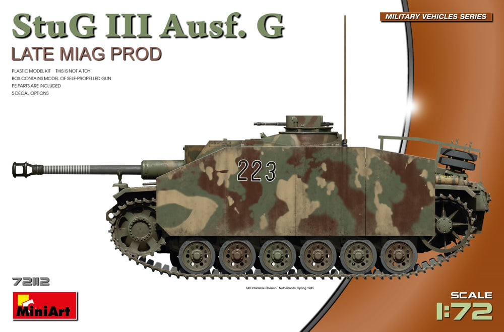 MiniArt MT72112 1:72 Sturmgeschutz/StuG III Ausf.G Late Miag Prod