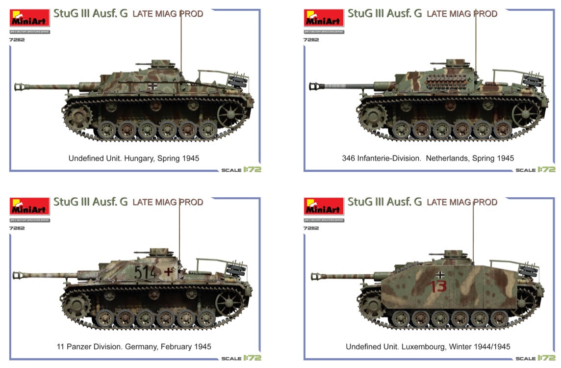 MiniArt MT72112 1:72 Sturmgeschutz/StuG III Ausf.G Late Miag Prod