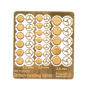 Marabu Design MUDM72002 1:72 British landing lights--PE set for British aircraft