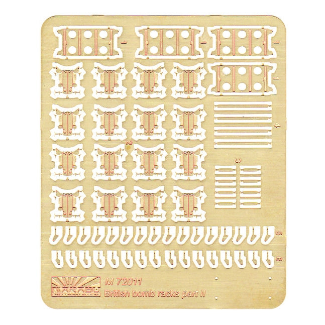 Marabu Design MUDM72011 1:72 British bomb racks part 2--PE set for british A/C
