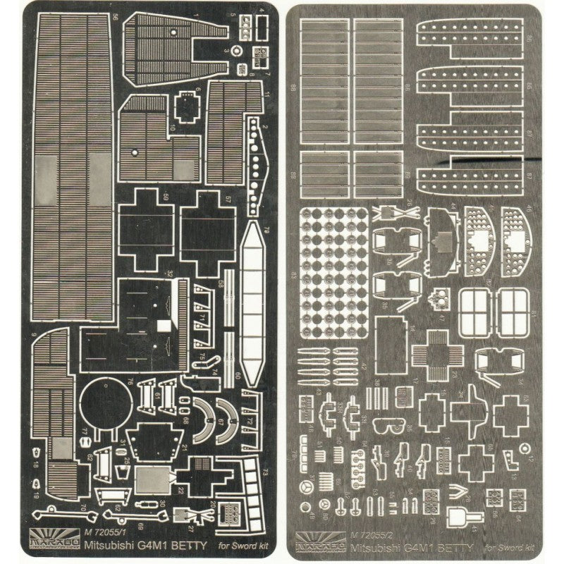 Marabu Design MUDM72055 1:72 Mitsubishi G4M1 Betty PE set