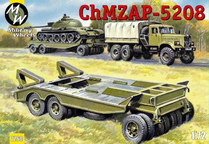 Military Wheels MW7260 1:72 Soviet CHMZAP-5208 tank transport trailer