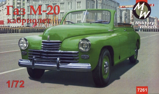 Military Wheels MW7261 1:72 GAZ-M20 "Pobeda" cabriolet, Soviet car