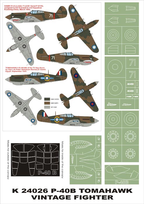Montex MXK24026 1:24 Curtiss P-40B Tomahawk