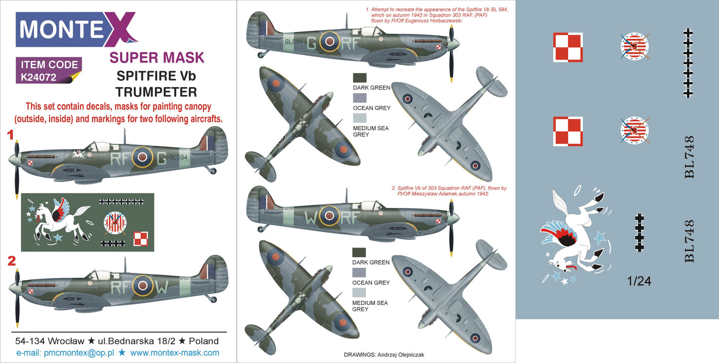 Montex MXK24072 1:24 Supermarine Spitfire Mk.Vb