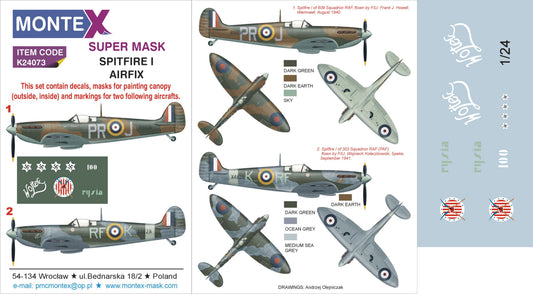Montex MXK24073 1:24 Supermarine Spitfire Mk.I