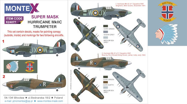 Montex MXK24077 1:24 Hawker Hurricane Mk.IIC