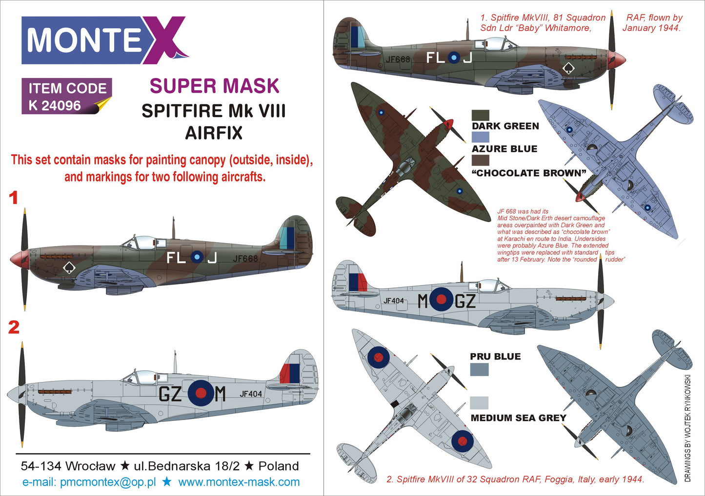 Montex MXK24096 1:24 Supermarine Spitfire Mk.VIII
