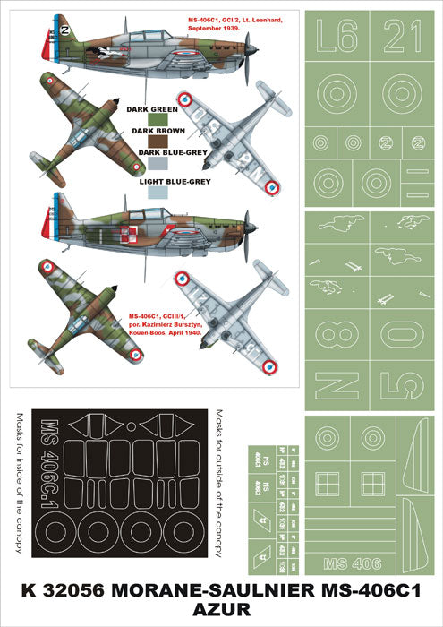 Montex MXK32056 1:32 Morane-Saulnier MS.406C1