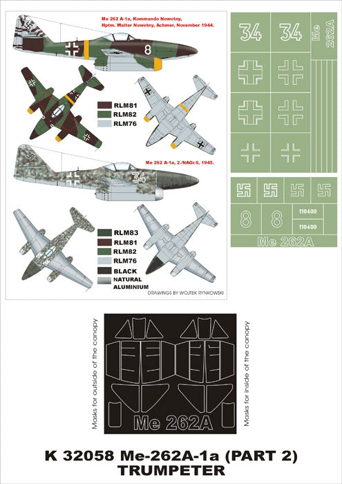 Montex MXK32058 1:32 Messerschmitt Me-262A-1a