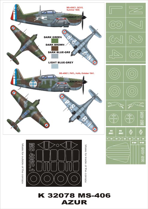 Montex MXK32078 1:32 Morane-Saulnier MS.406C1