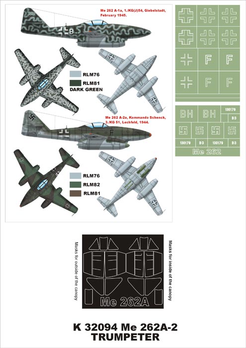 Montex MXK32094 1:32 Messerschmitt Me-262A-2