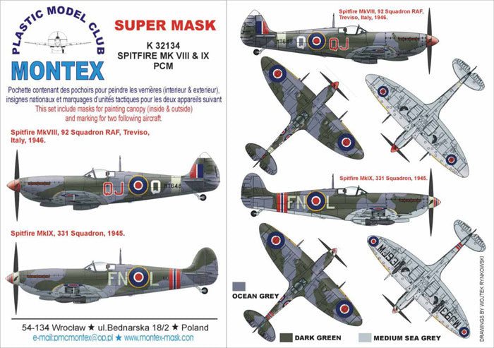Montex MXK32134 1:32 Supermarine Spitfire Mk.VIII & Mk.IX