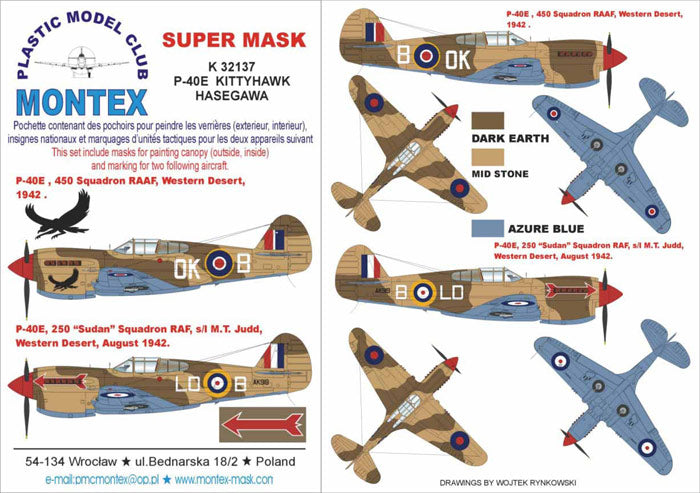Montex MXK32137 1:32 Curtiss P-40E Kittyhawk