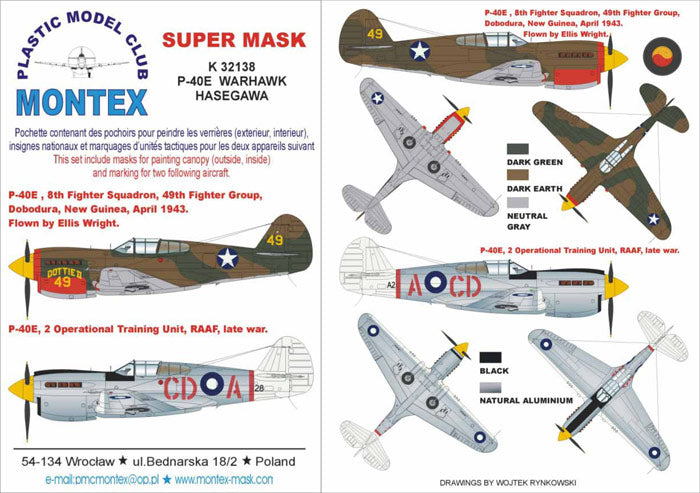 Montex MXK32138 1:32 Curtiss P-40E Kittyhawk
