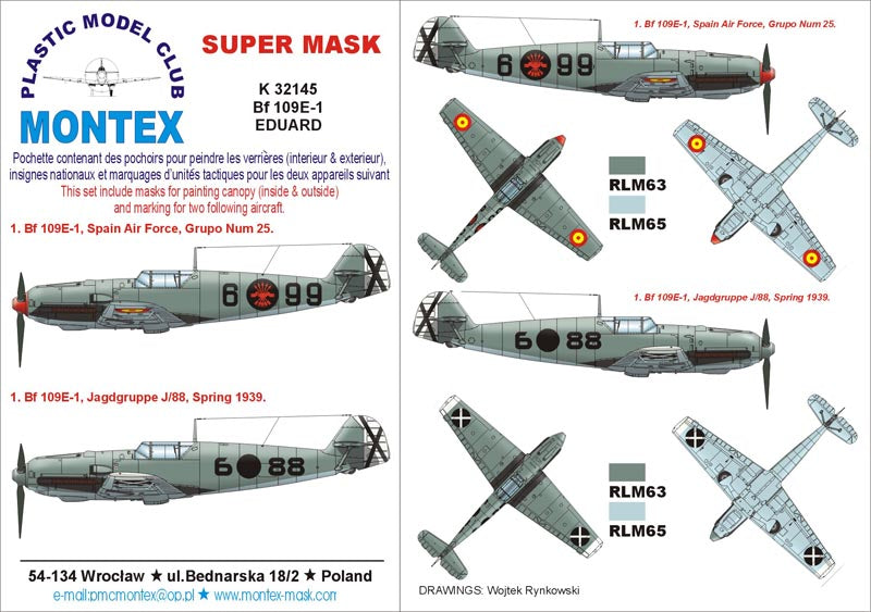 Montex MXK32145 1:32 Messerschmitt Bf-109E-1