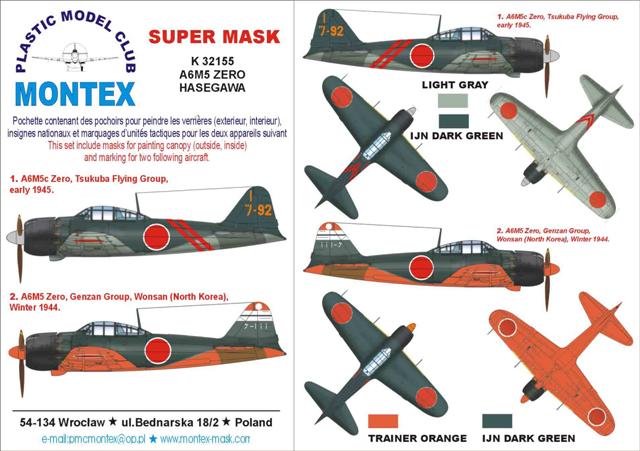 Montex MXK32155 1:32 Mitsubishi A6M5 Zero type 52 Zeke