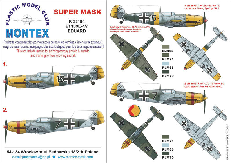 Montex MXK32184 1:32 Messerschmitt Bf-109E-4/7