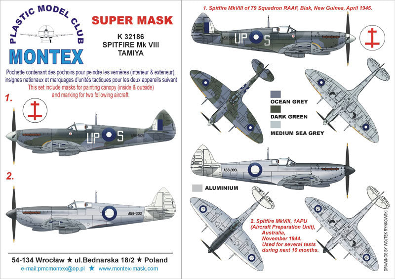 Montex MXK32186 1:32 Supermarine Spitfire Mk.VIII