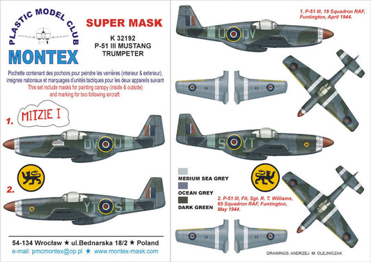 Montex MXK32192 1:32 North-American P-51 Mk.III MUSTANG