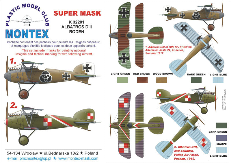Montex MXK32201 1:32 Albatros D.III insignia and markings masks