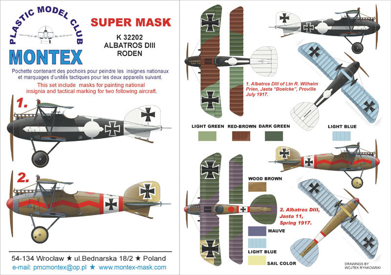 Montex MXK32202 1:32 Albatros D.III insignia and markings masks