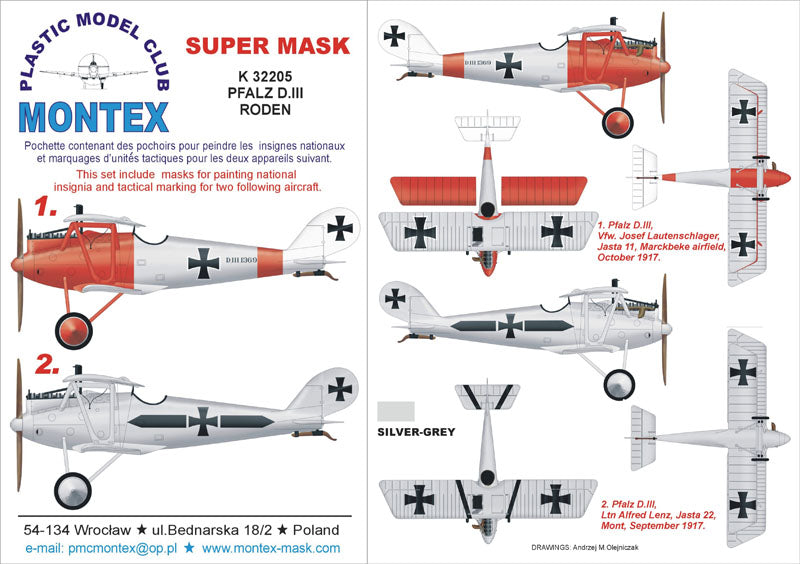 Montex MXK32205 1:32 Pfalz D.III insignia and markings masks