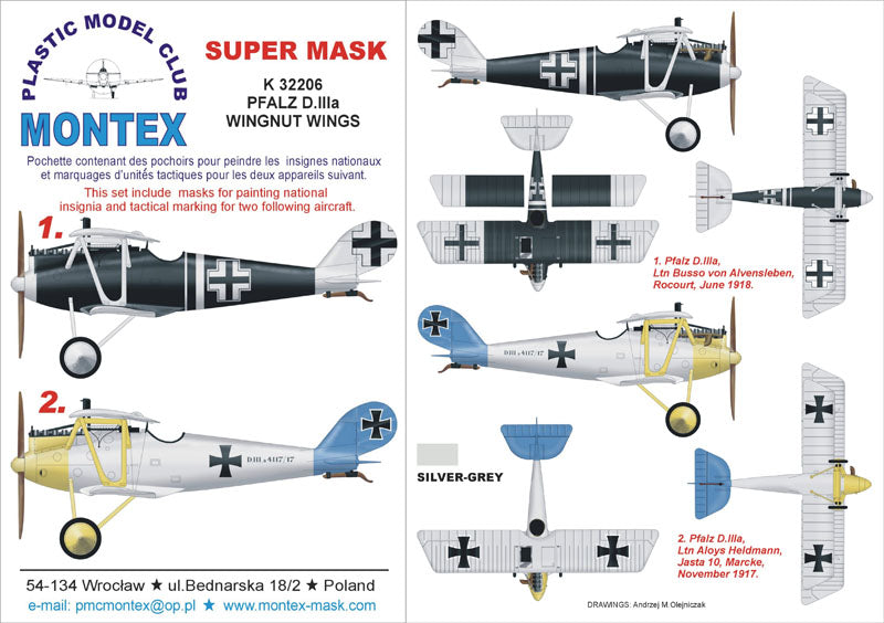 Montex MXK32206 1:32 PFALZ D.IIIa 2 insignia masks