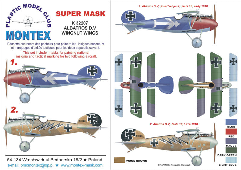Montex MXK32207 1:32 Albatros D.V insignia and markings masks