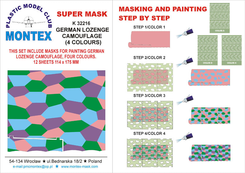 Montex MXK32216 1:32 LOZENGE 4 COLORS 12 sheets