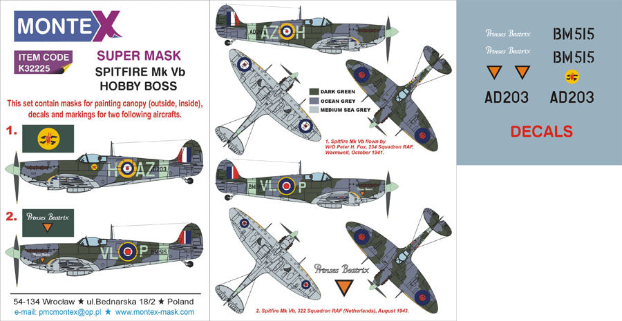 Montex MXK32225 1:32 Supermarine Spitfire Mk.Vb