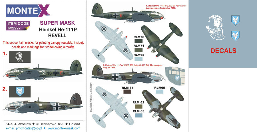 Montex MXK32227 1:32 Heinkel He-111P