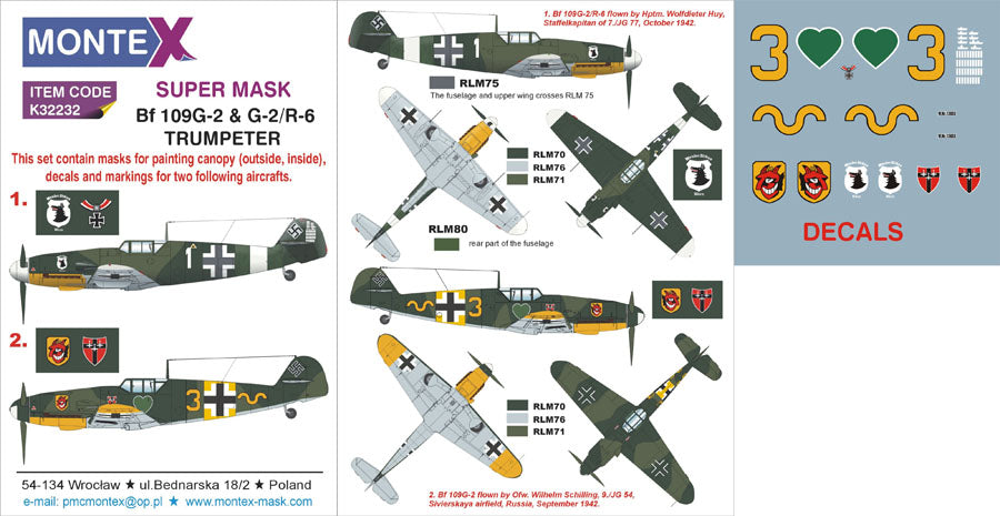 Montex MXK32232 1:32 Messerschmitt Bf-109G-2 & G-2/R-6