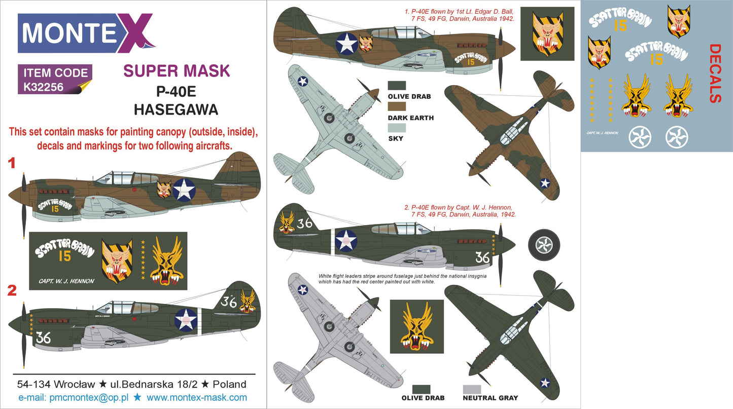 Montex MXK32256 1:32 Curtiss P-40E Kittyhawk