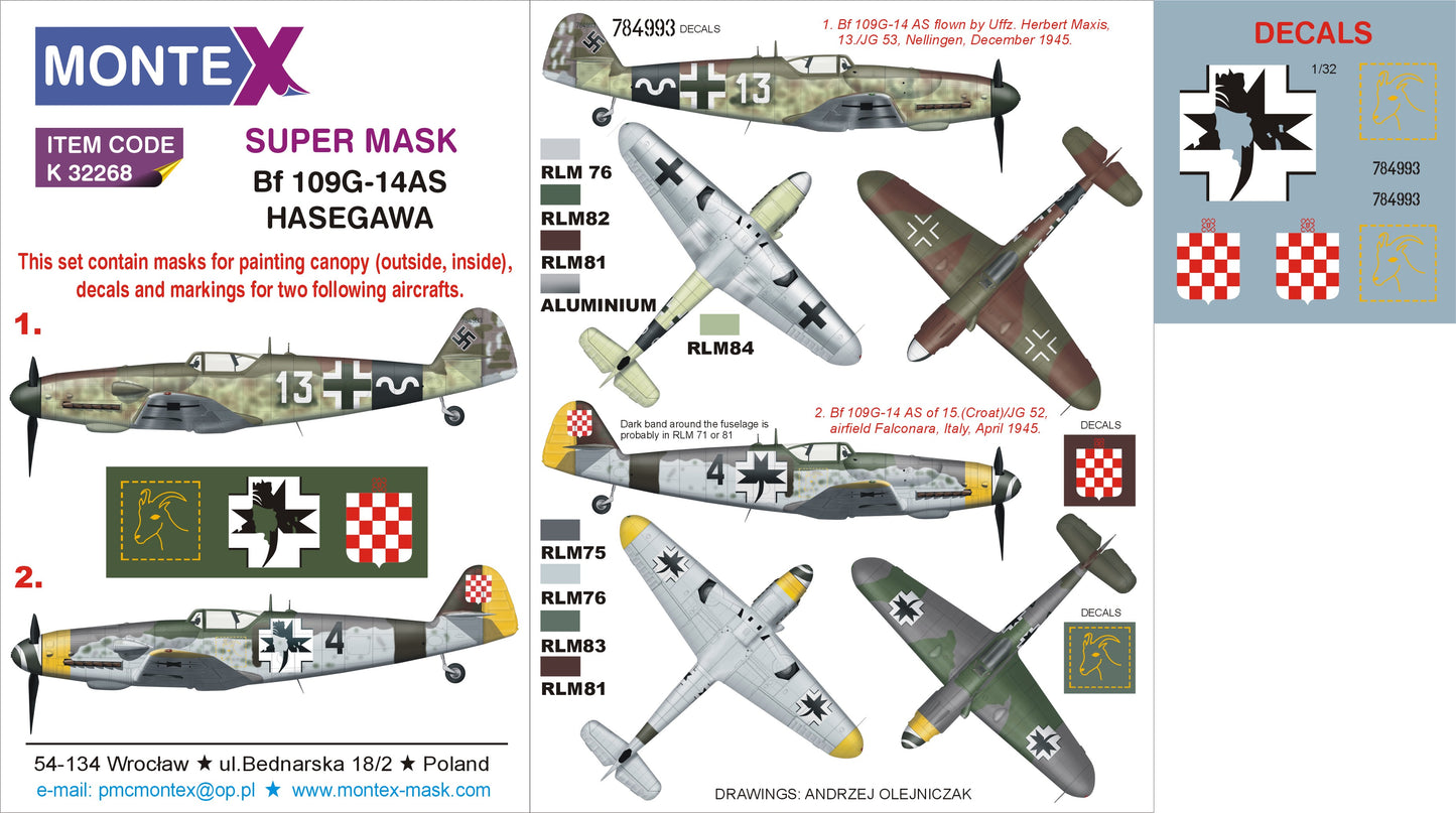 Montex MXK32268 1:32 Messerschmitt Bf-109G-14 AS