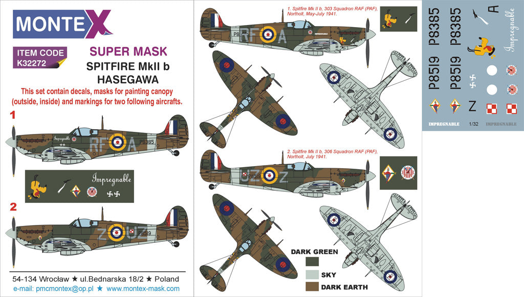 Montex MXK32272 1:32 Supermarine Spitfire Mk.IIb
