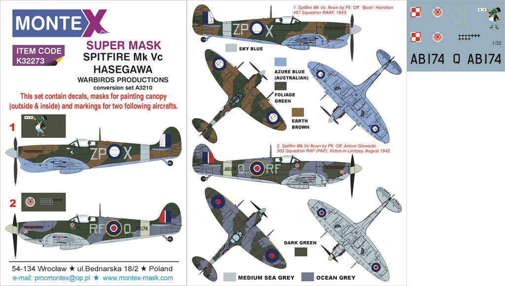 Montex MXK32273 1:32 Supermarine Spitfire Mk.Vc