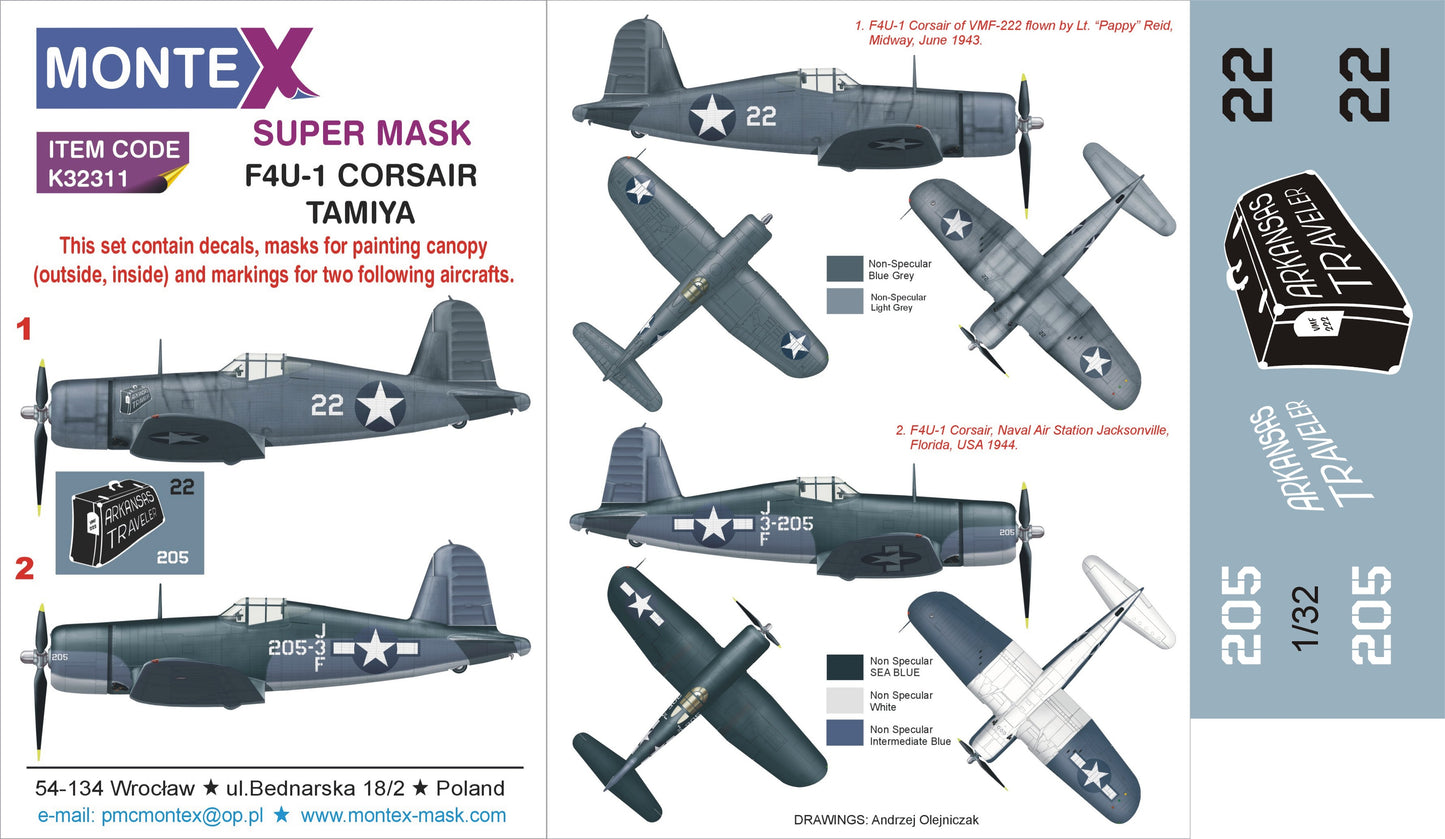 Montex MXK32311 1:32 Vought F4U-1 Corsair