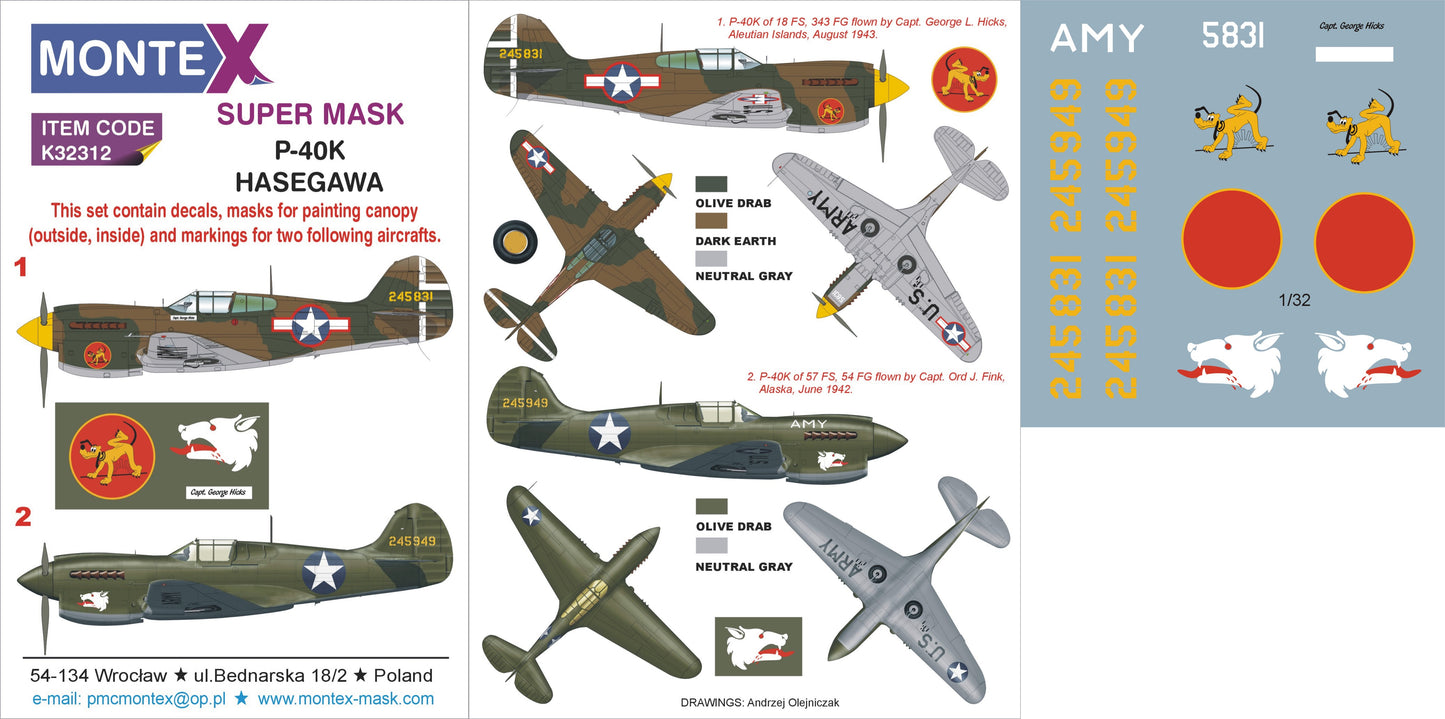 Montex MXK32312 1:32 Curtiss P-40K