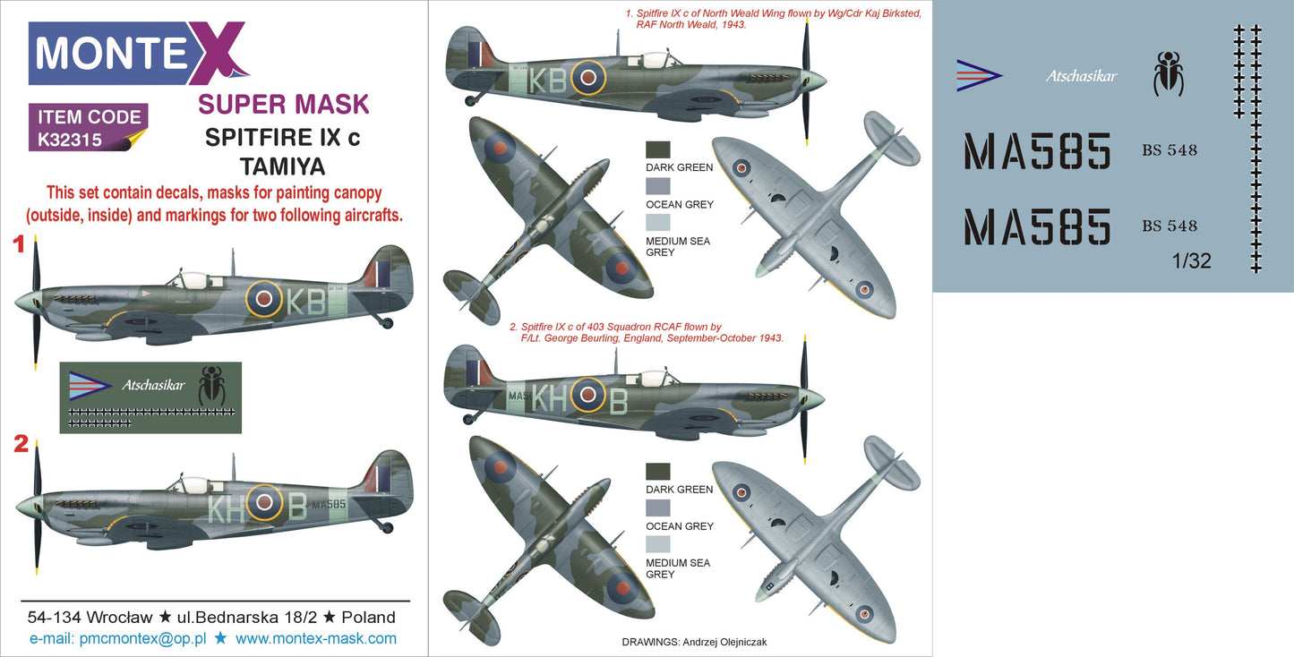 Montex MXK32315 1:32 Supermarine Spitfire Mk.IX