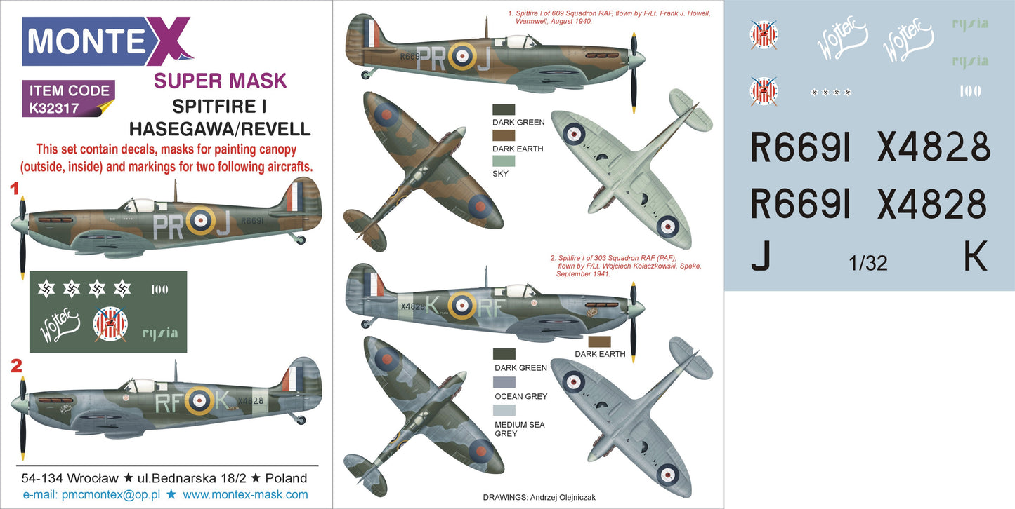 Montex MXK32317 1:32 Supermarine Spitfire Mk.I
