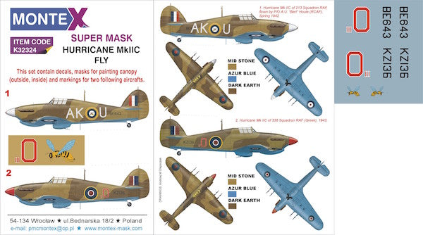 Montex MXK32324 1:32 Hawker Hurricane Mk.IIC