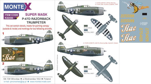 Montex MXK32332 1:32 Republic P-47D Thunderbolt 'Razorback'