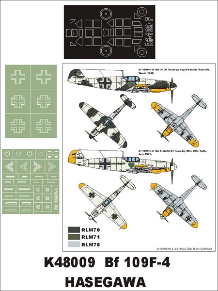 Montex MXK48009 1:48 Messerschmitt Bf-109F-4 1 canopy mask