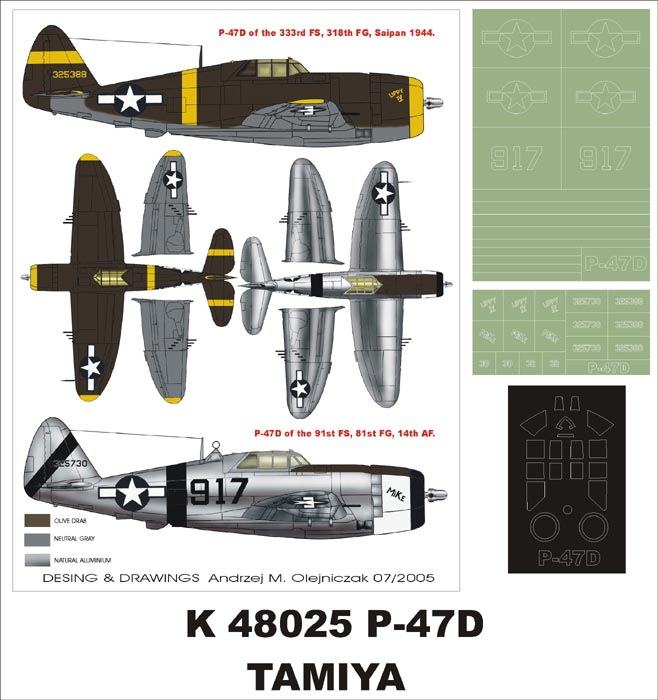 Montex MXK48025 1:48 Republic P-47D Thunderbolt 'Razorback' 1 canopy mask