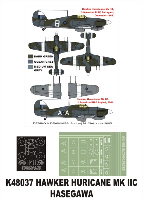 Montex MXK48037 1:48 Hawker Hurricane Mk.IIC 1 canopy mask