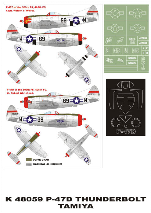Montex MXK48059 1:48 Republic P-47D Thunderbolt 1 canopy mask