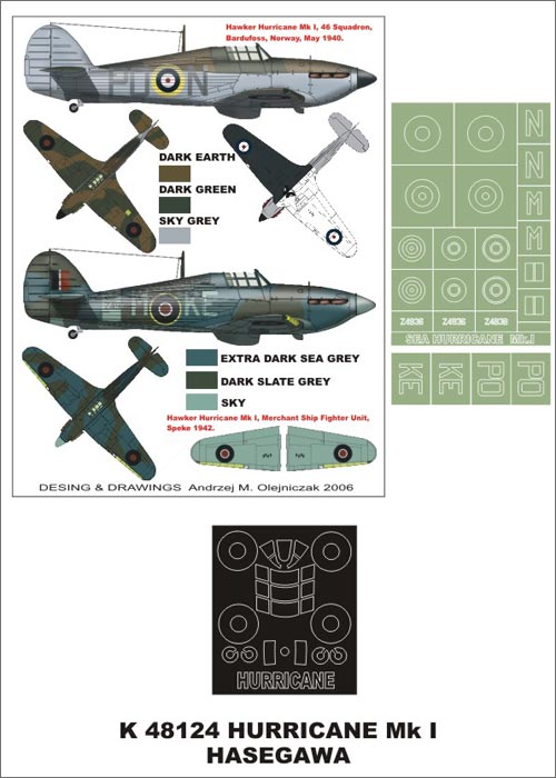 Montex MXK48124 1:48 Hawker Sea Hurricane Mk.I 1 canopy mask