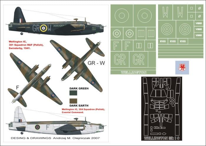 Montex MXK48136 1:48 Vickers Wellington Mk.IC 1 canopy mask