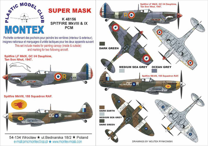 Montex MXK48156 1:48 Supermarine Spitfire Mk.VIII & Mk.IX